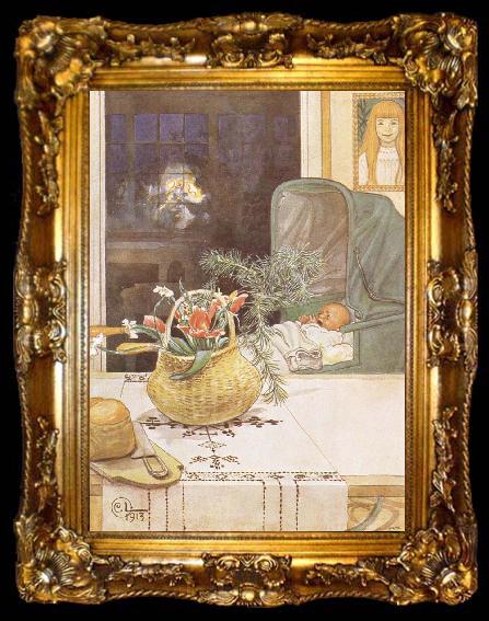 framed  Carl Larsson Gunlog without her Mama, ta009-2